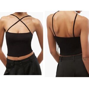 We WORE WHAT NWT STRAPPY TANK BLACK